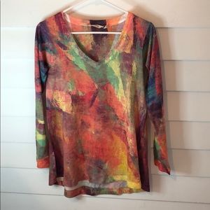 Colorful long sleeve top